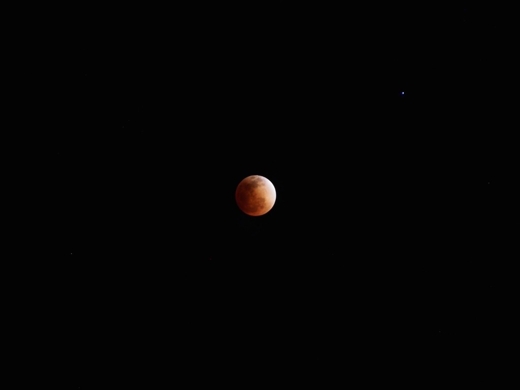 The moon shortly after totality, April 14th, 2014.